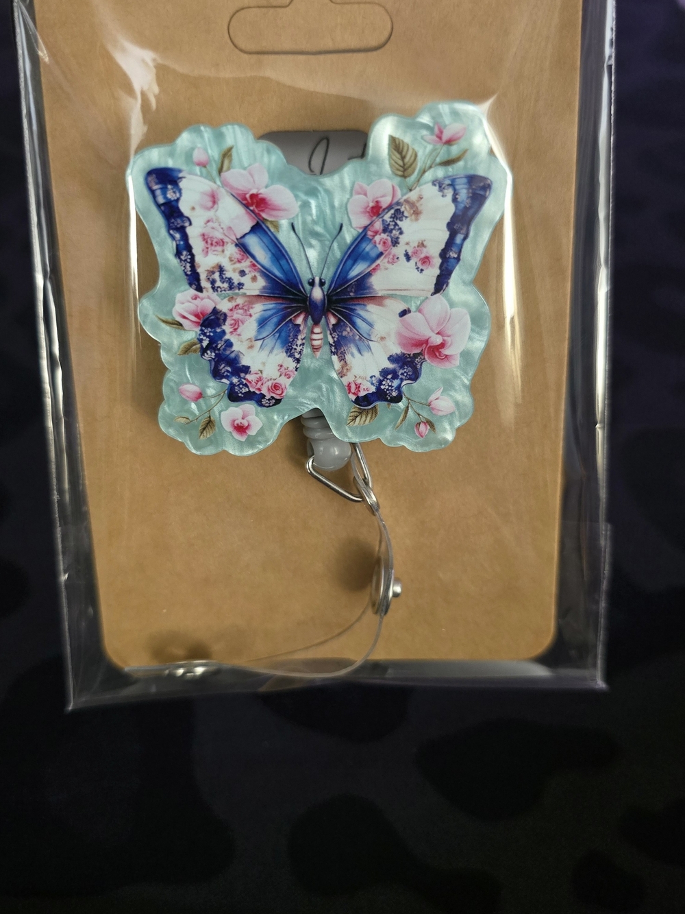 Butterfly Floral Novelty Badge Reel
